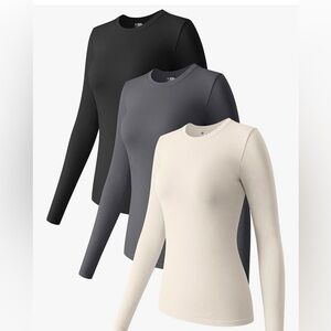 Women's Long Sleeve Tops - Black, Gray, and Cream